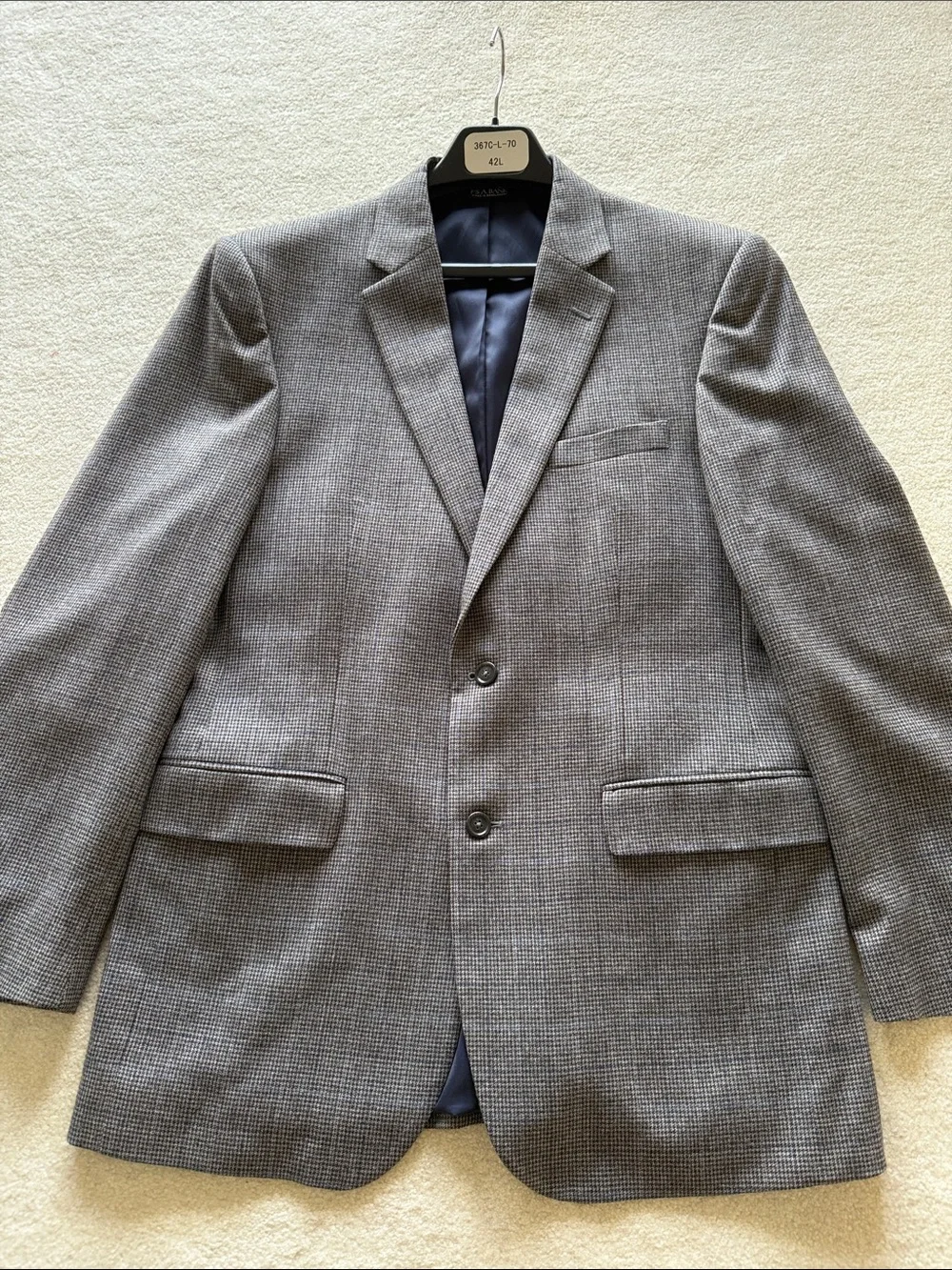 Jos. A. Bank Men's Gray Micro-Check Sport Coat Travelers Collection - Size 42L
